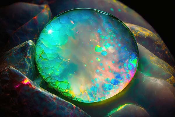 weißer Opal geschliffen in hoher Qualität