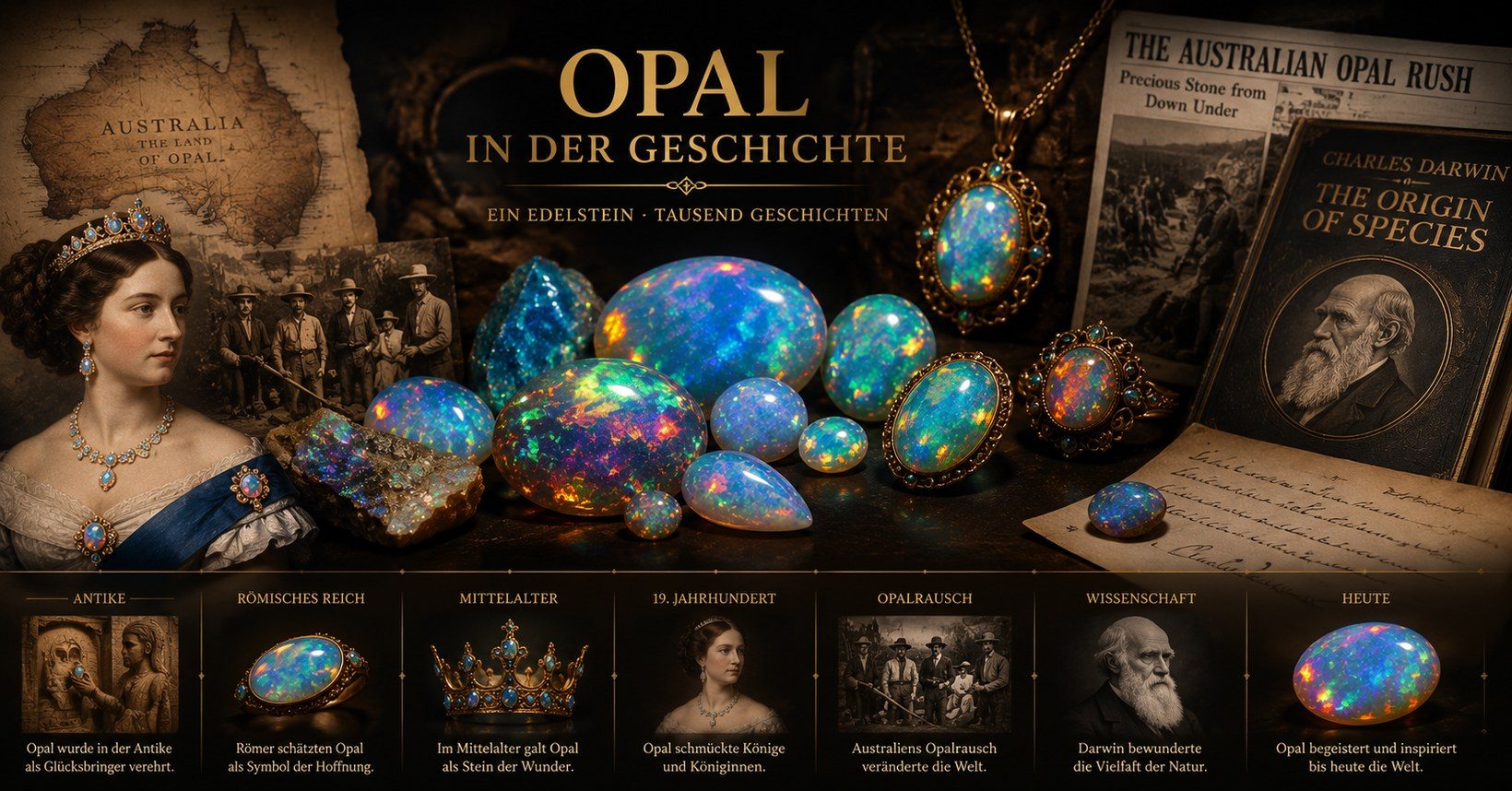 Geschichte des Opals — von der Antike bis Lightning Ridge