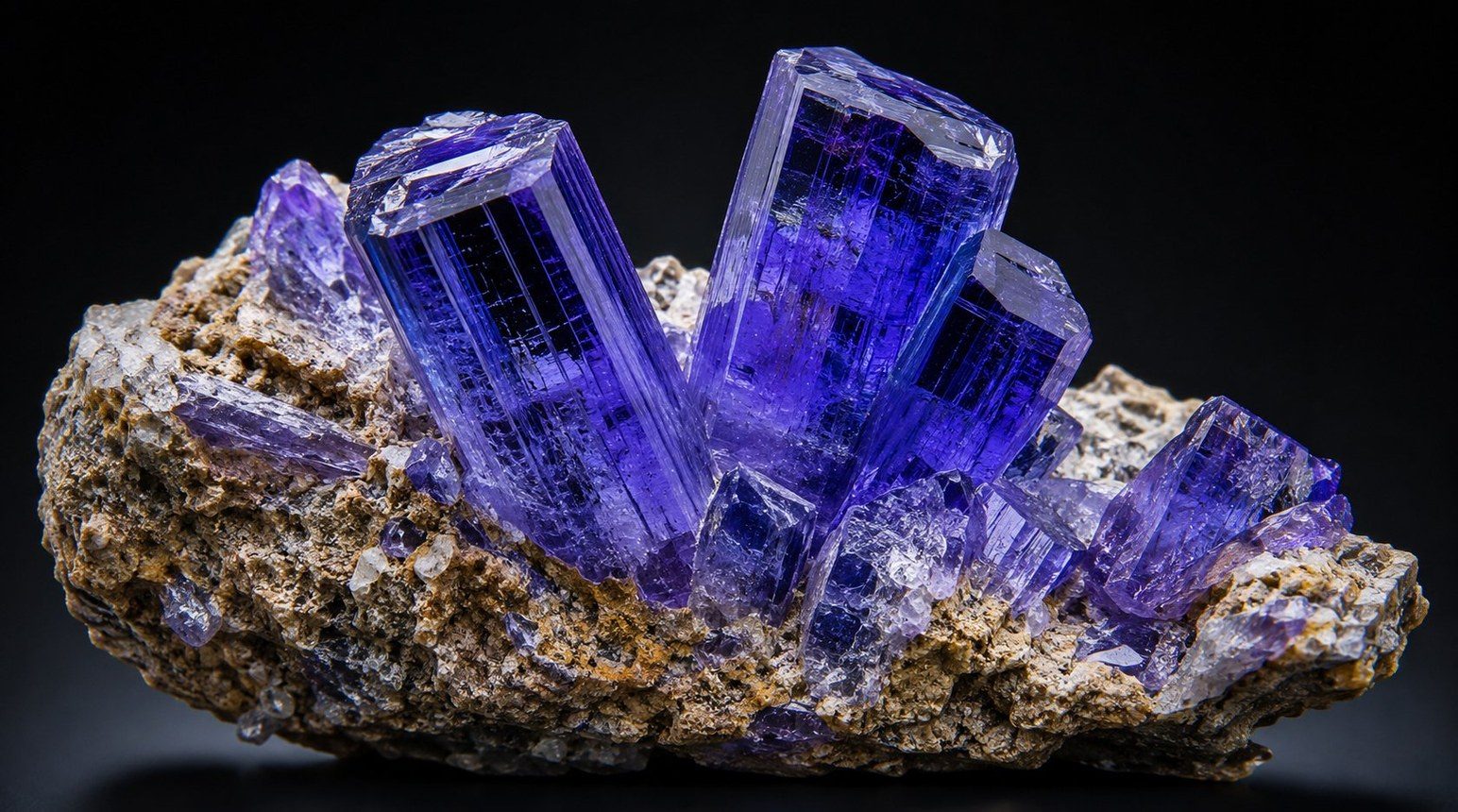 Tansanit in tiefem Blauviolett — Geburtsstein Dezember